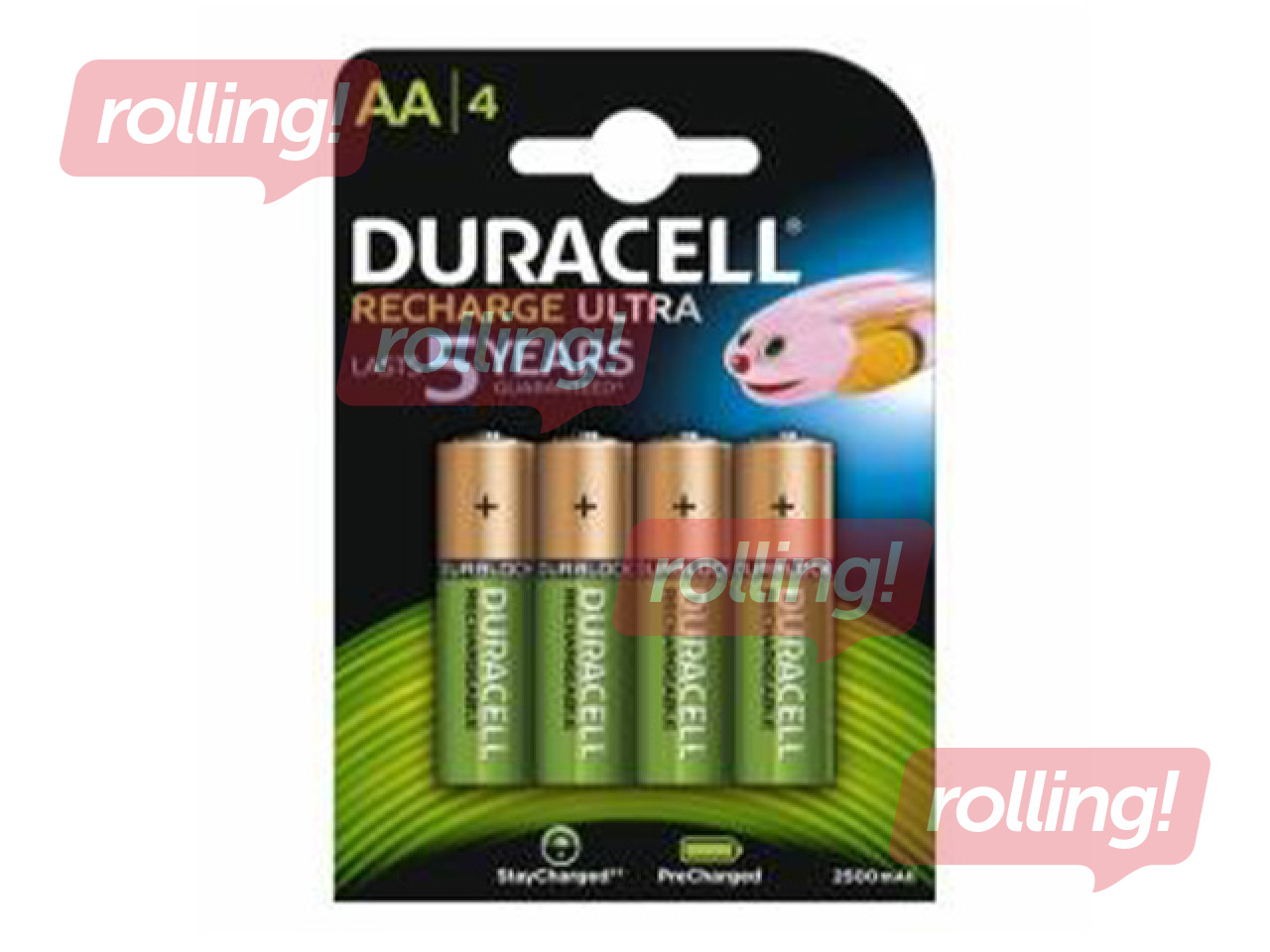 Lādējamās baterijas Duracell, HR06, 2500 mAh, AA, 4 gab.