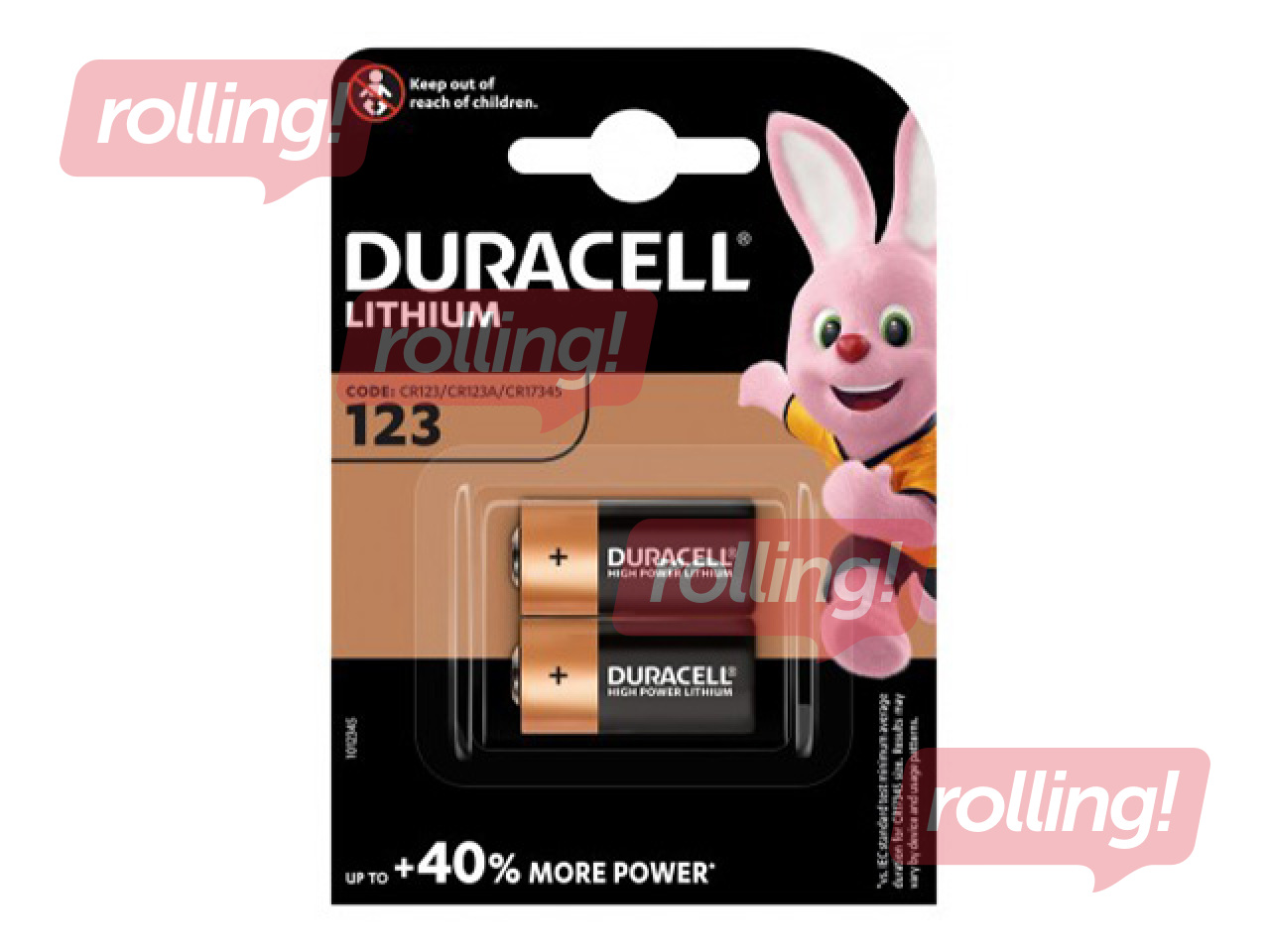Baterija Duracell Photo Battery Lithium CR123, 3V, 2 gab.