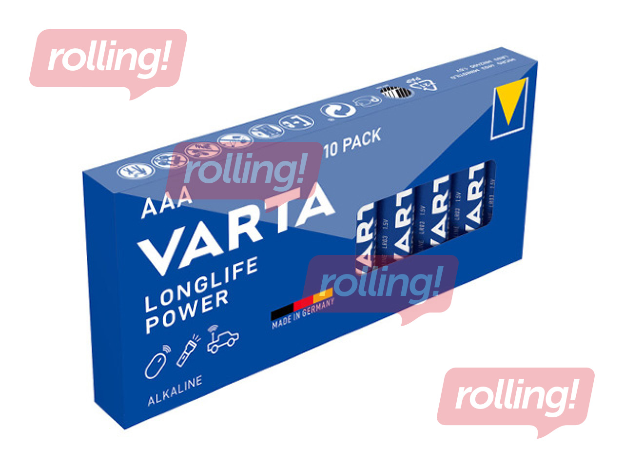 Baterija Varta Longlife Power Alkaline, AAA, B10, 10gab.