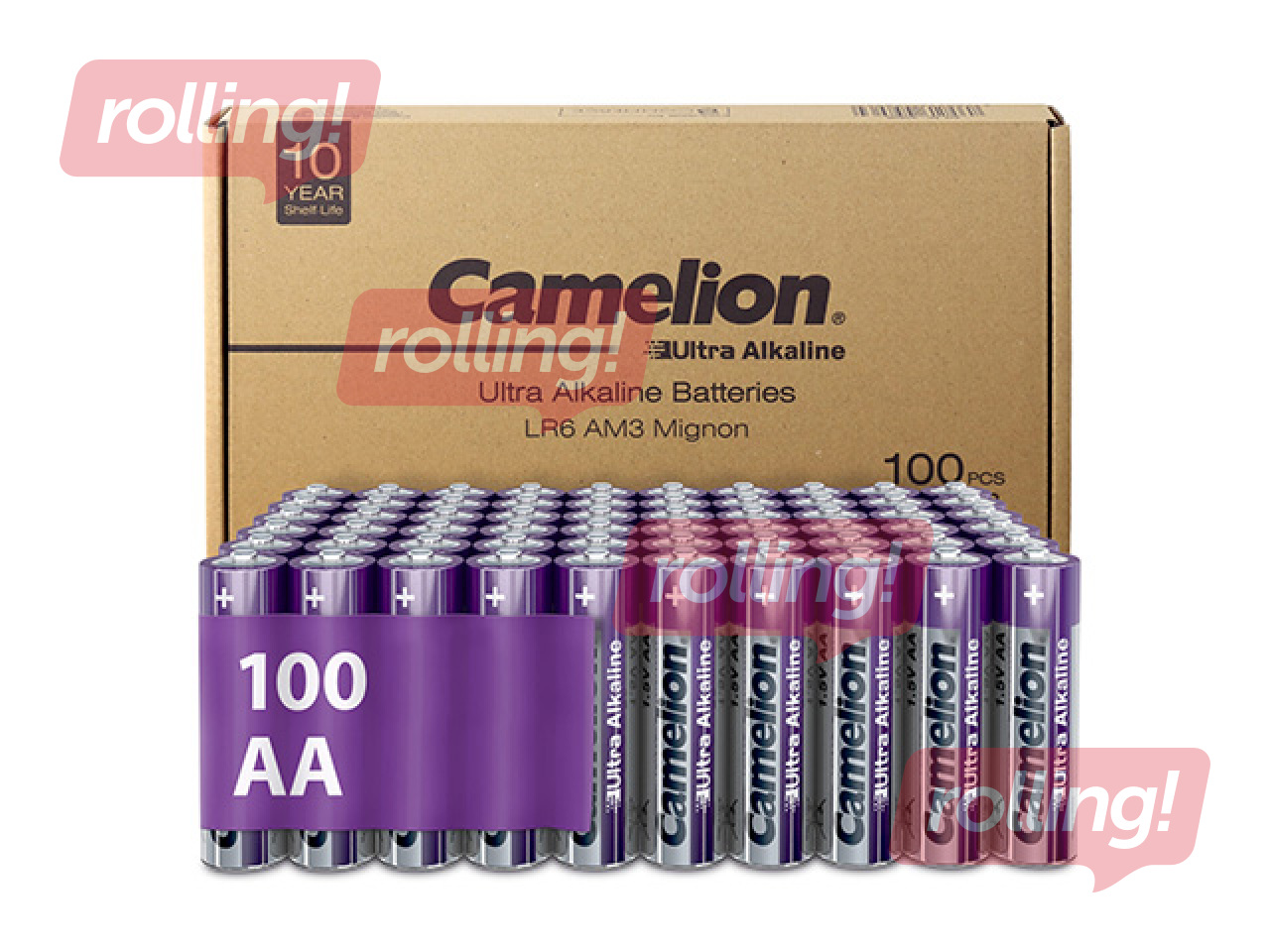 Baterijas Camelion, Ultra Alkaline, AA B100, 1.5V, 100 gab.
