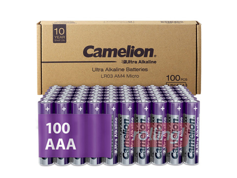 Батарейки Camelion, Ultra Alkaline, AAA B100, 1.5В, 100шт.