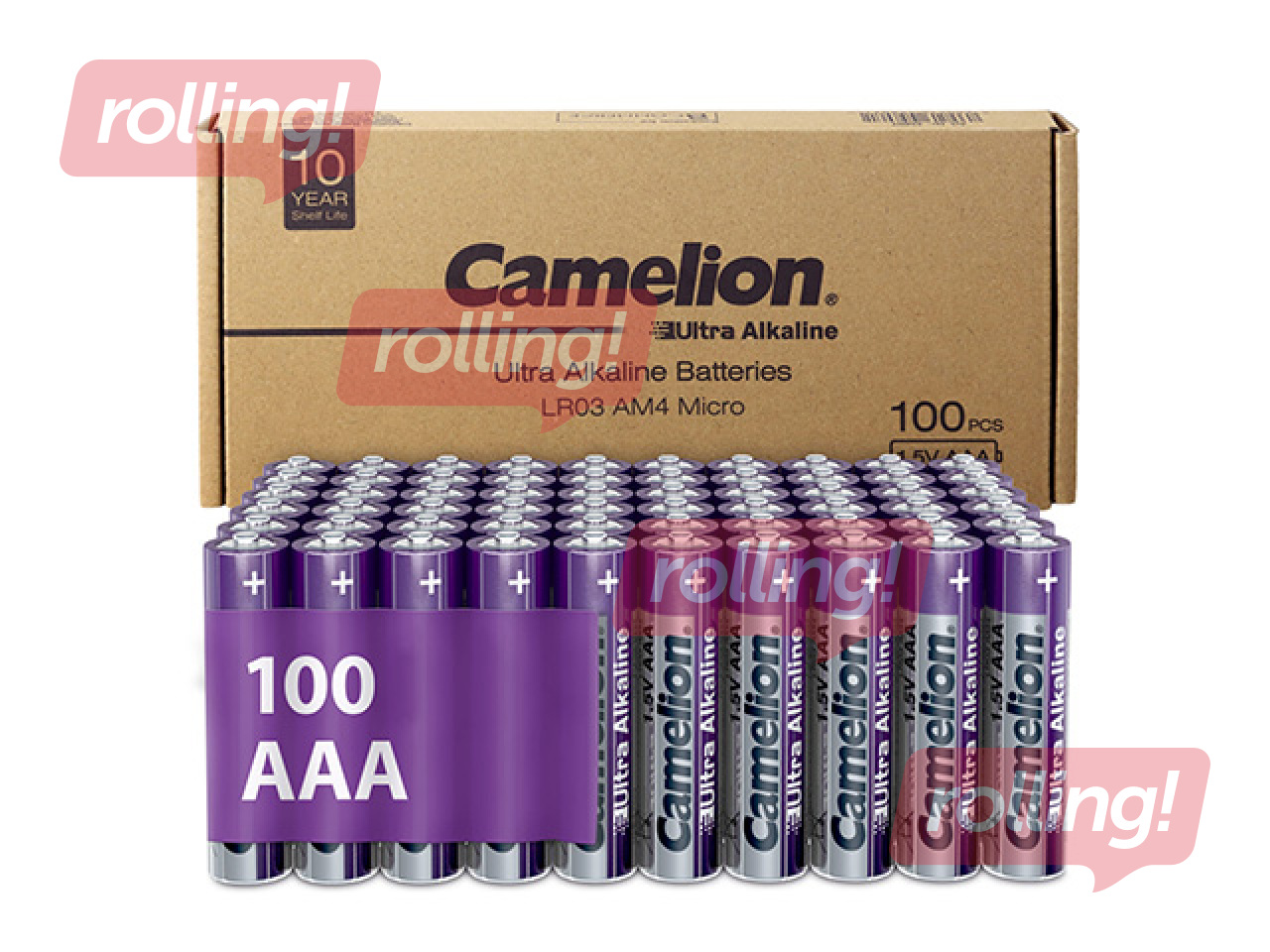 Baterijas Camelion, Ultra Alkaline, AAA B100, 1.5V, 100 gab.