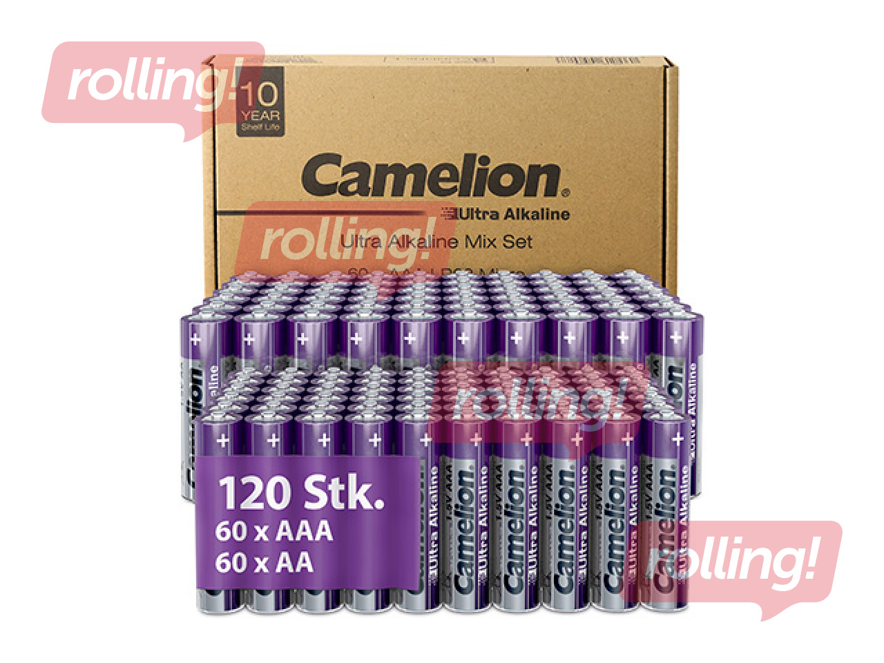Baterijas Camelion, Ultra Alkaline, 60xAA + 60xAAA, 1.5V, 120 gab.