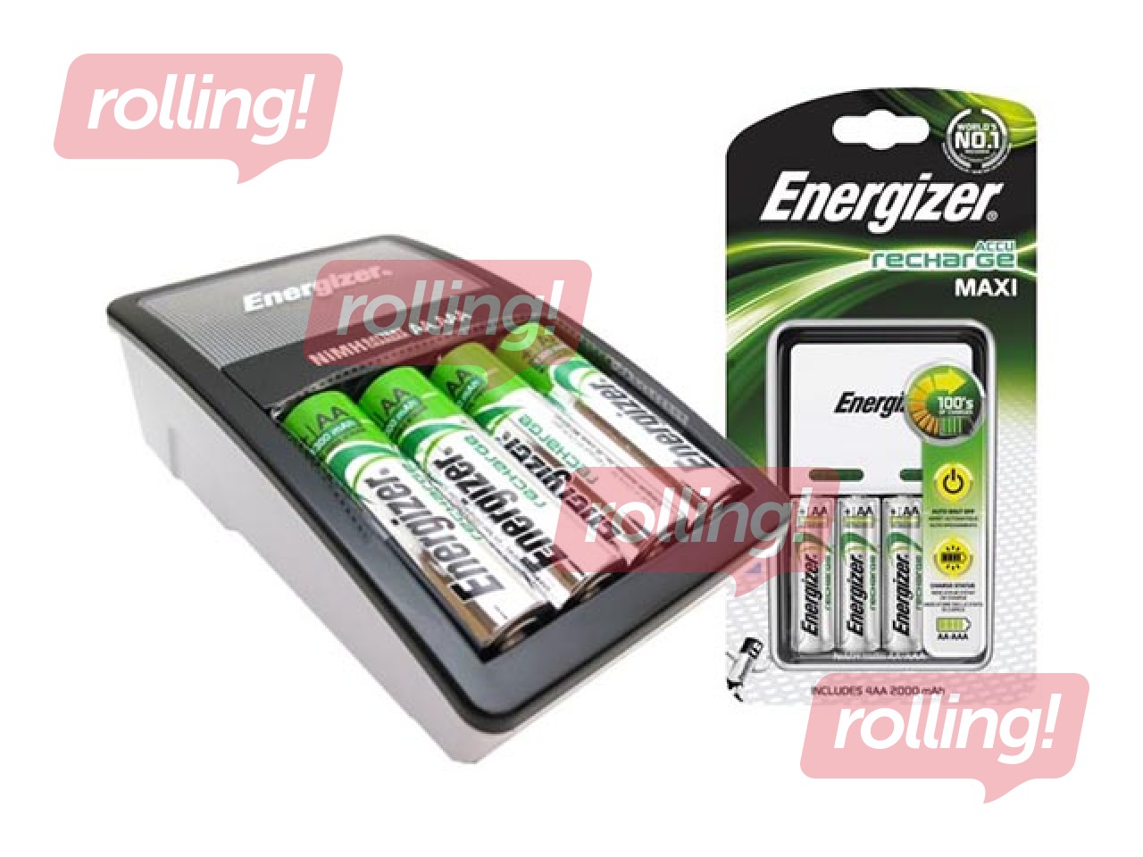 Bateriju lādētājs Energizer Maxi EU 2300 mAh + 4 x AA 2000mAh Baterijas