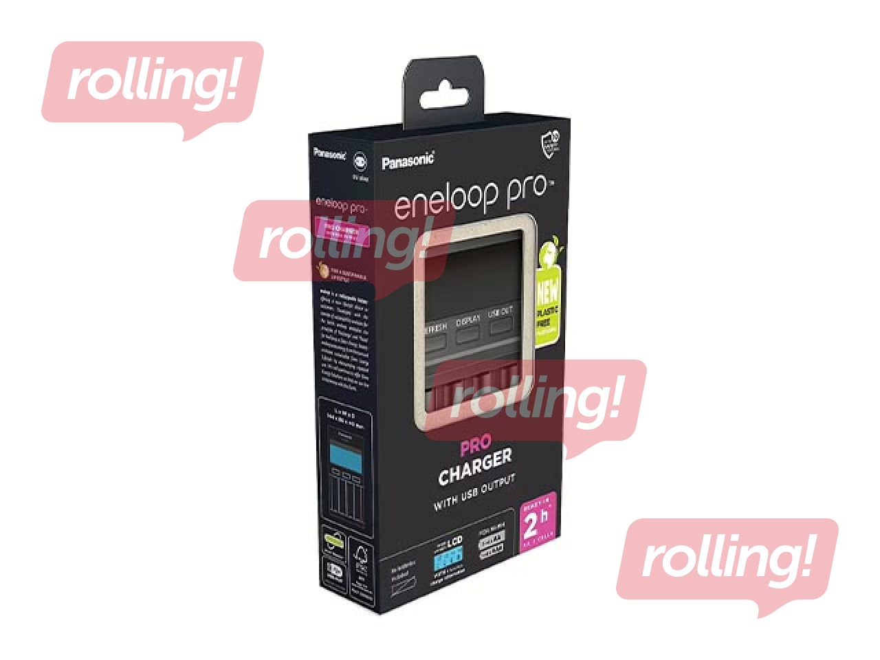 Battery charger Panasonic, Eneloop Pro BQ-CC65E, NiMH, 1–4x AA/AAA