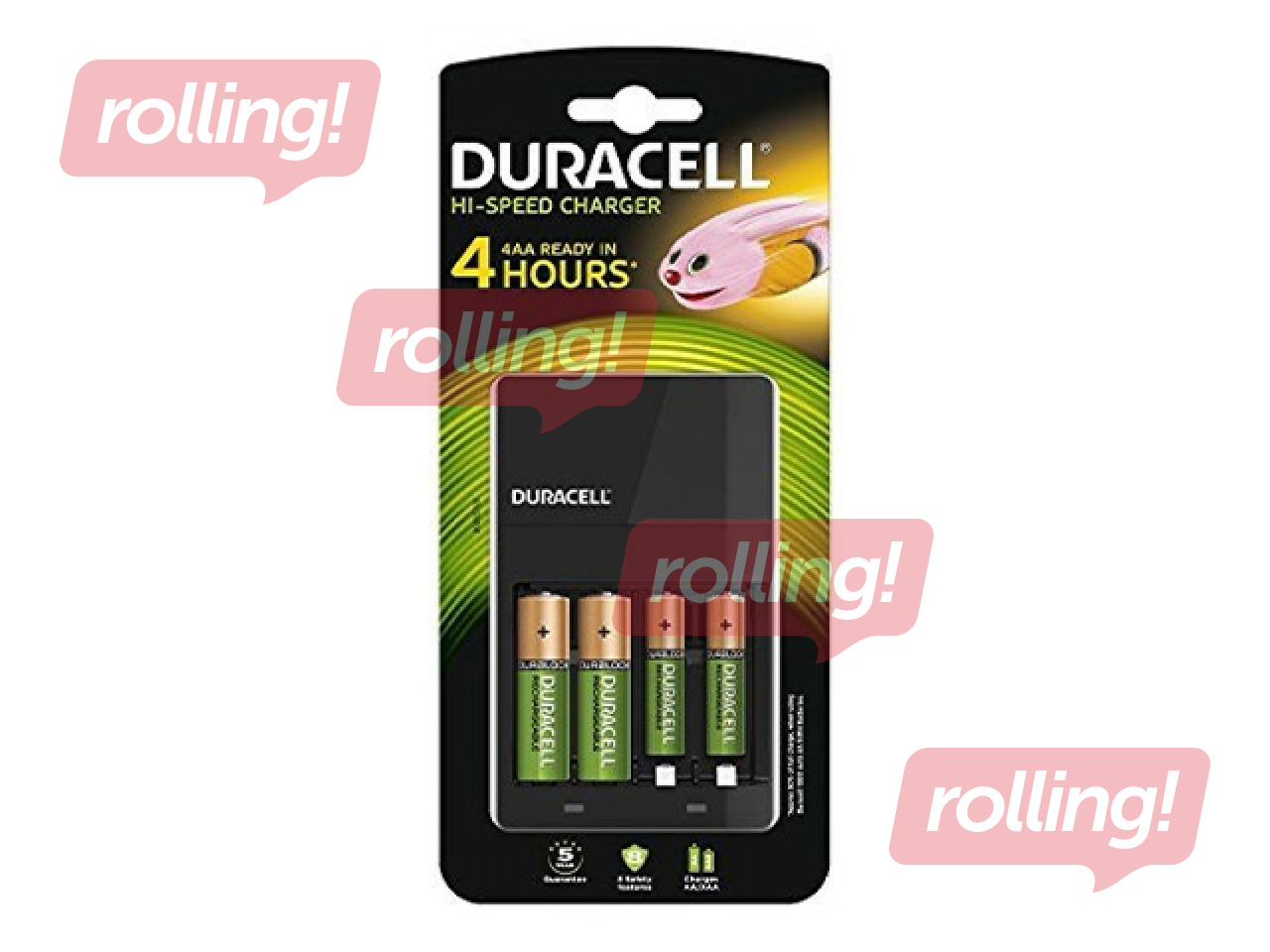 Bateriju lādētājs Duracell Hi-Speed Value Charger +2AA 1300mAh, +2AAA 750mAh 4h uzlāde