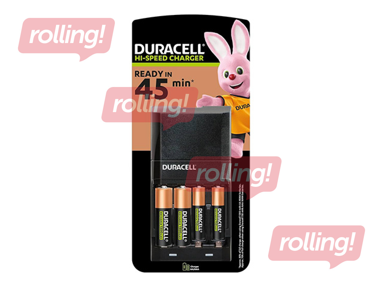Bateriju lādētājs Duracell Hi-Speed Value Charger +2AA 1300mAh, +2AAA 750mAh, 45min uzlāde