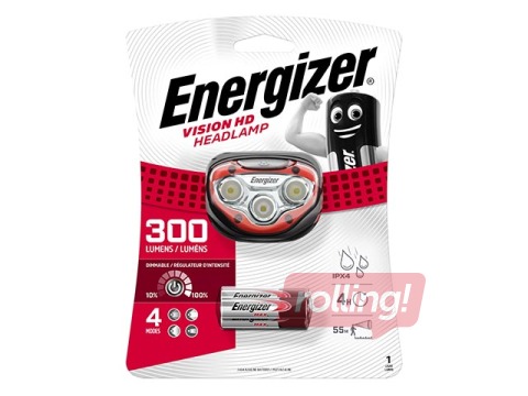 Energizer Vision HD Headlamp, 300lm, 3xAAA