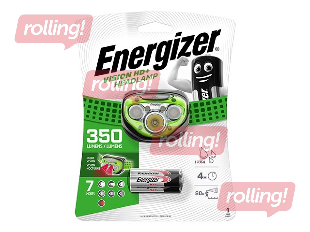 Galvas lukturis Energizer Vision HD+, 350lm, 3xAAA