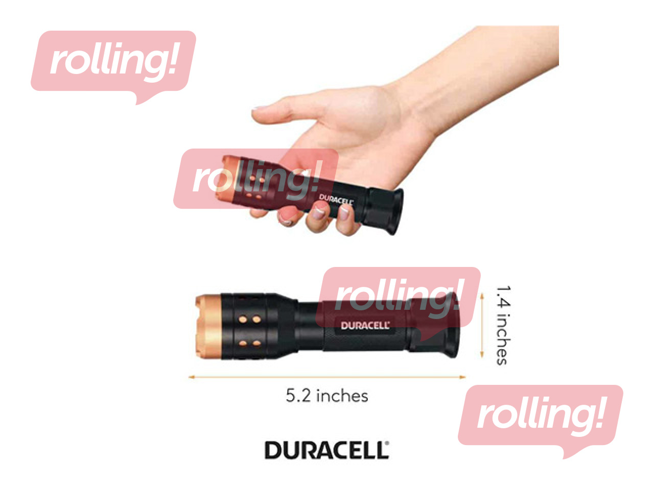 Lukturis Duracell Led 550L, 100M, IPX4, 15h, AAA komplektā