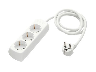 Extension cord 3 way 5mh, white