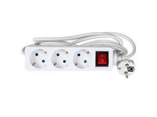 Extension cord 3 way 3.0 m with indicator switch, white