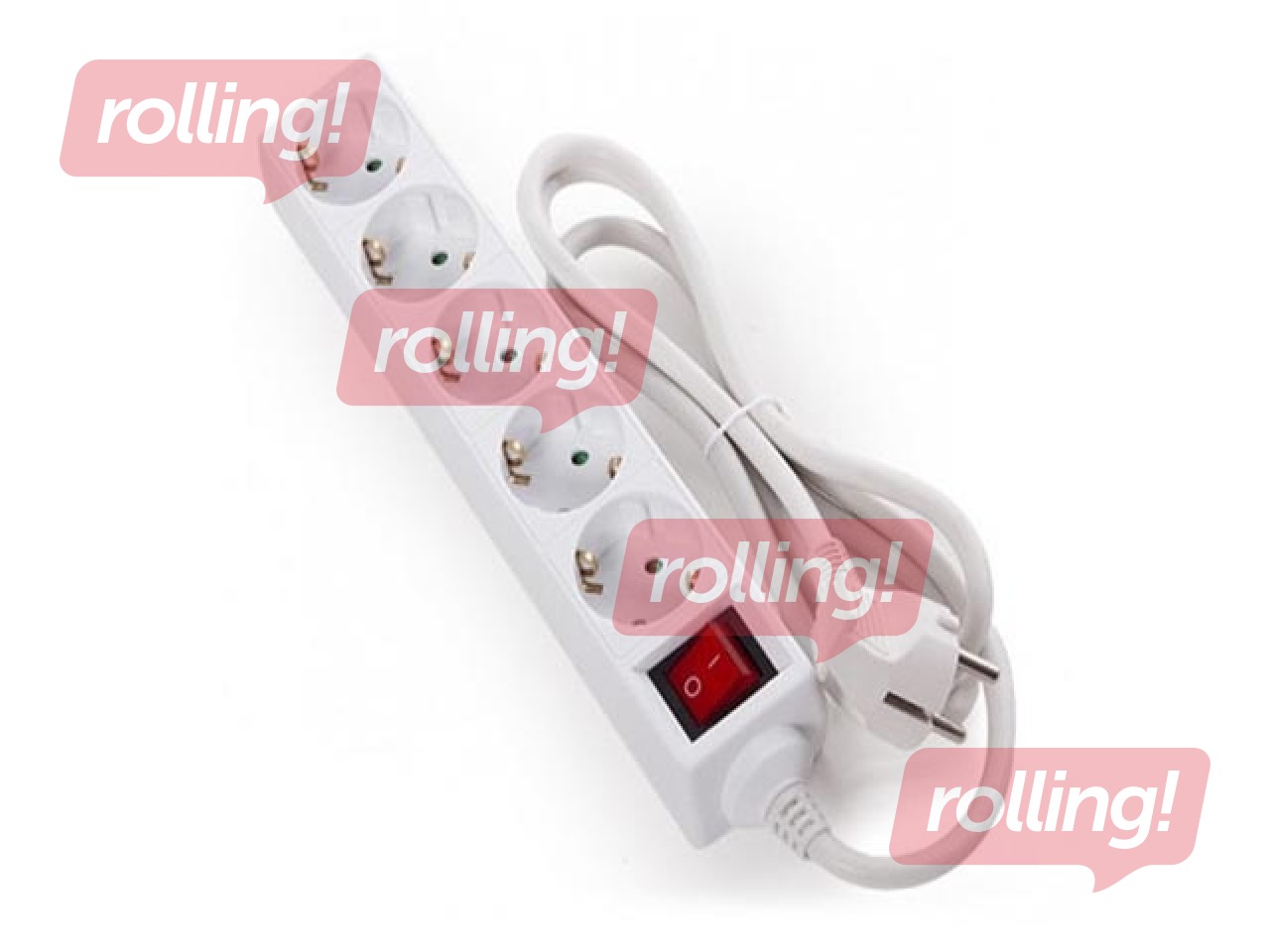 Pagarinātājs 5-vietīgs 1.5m ar zemējumu, balts 