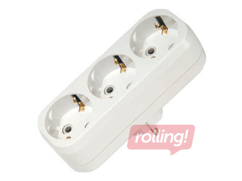 Splitter with grounding, 3-way, Makell