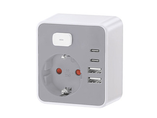 Pikenduspesa 1-suunaline + 2 x USB-C + 2 x USB-A + lüliti