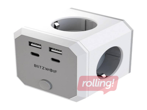 Pagarinātāja ligzda 1 virziena BlitzWolf BW-EC2 8-in-1 Power Cube (4xAC / 2 x USB-A / 2 x USB-C)
