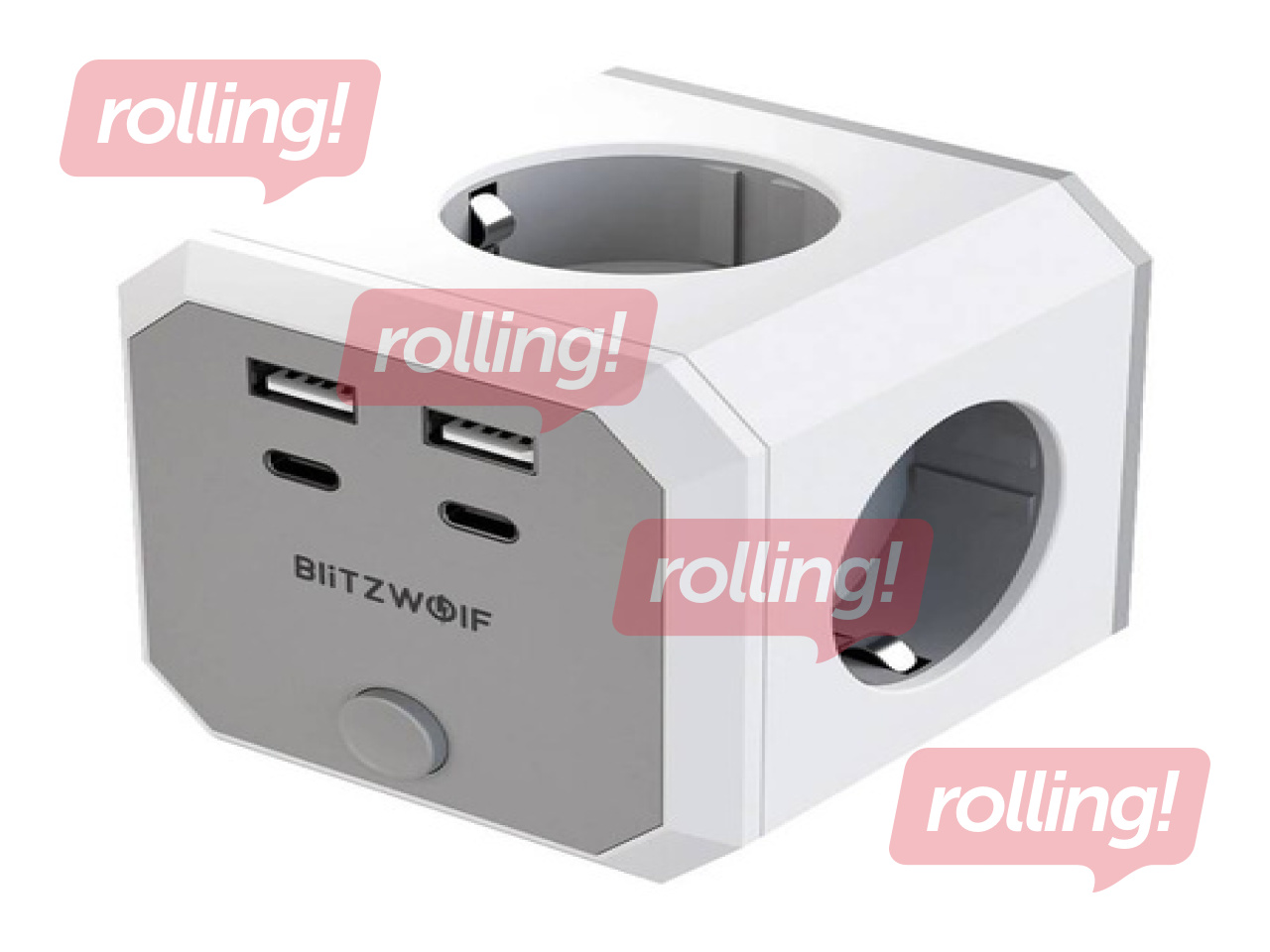 Pagarinātāja ligzda 1 virziena BlitzWolf BW-EC2 8-in-1 Power Cube (4xAC / 2 x USB-A / 2 x USB-C)