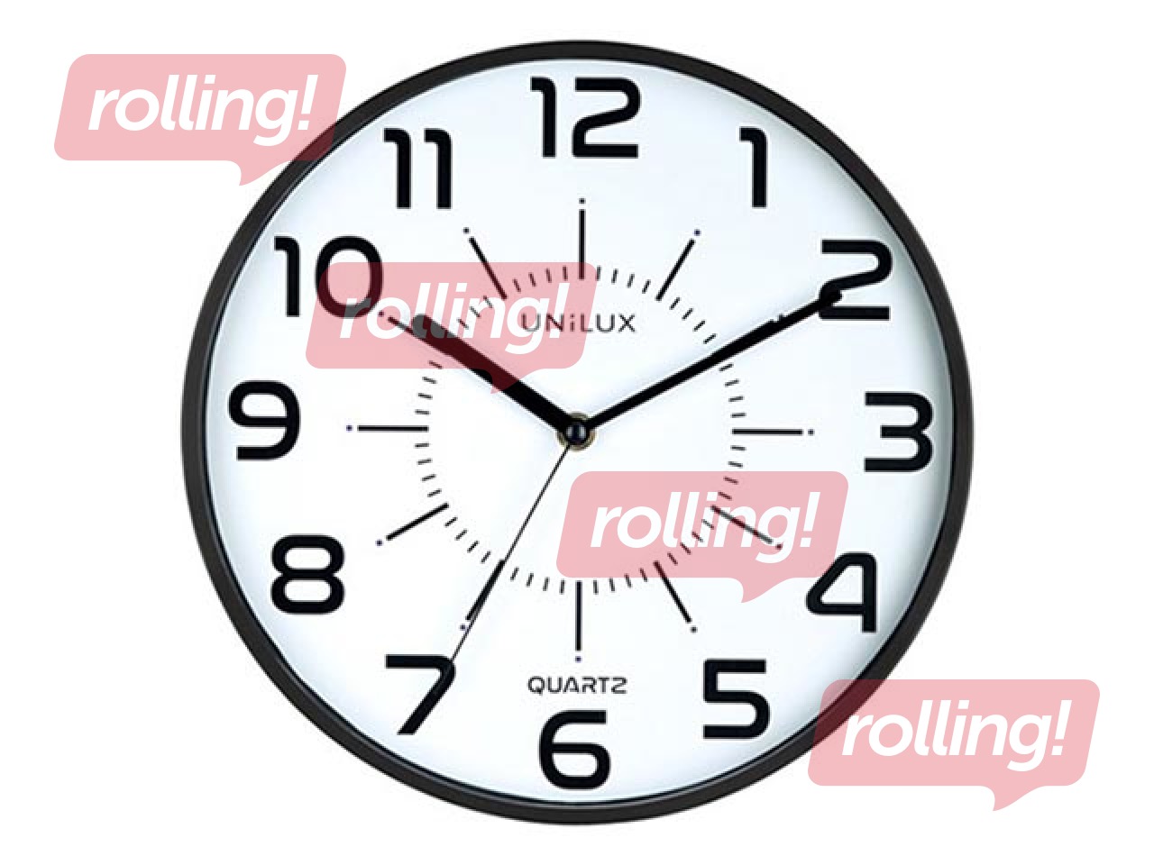 Unilux POP clock Quartz System, black outline, 28 cm