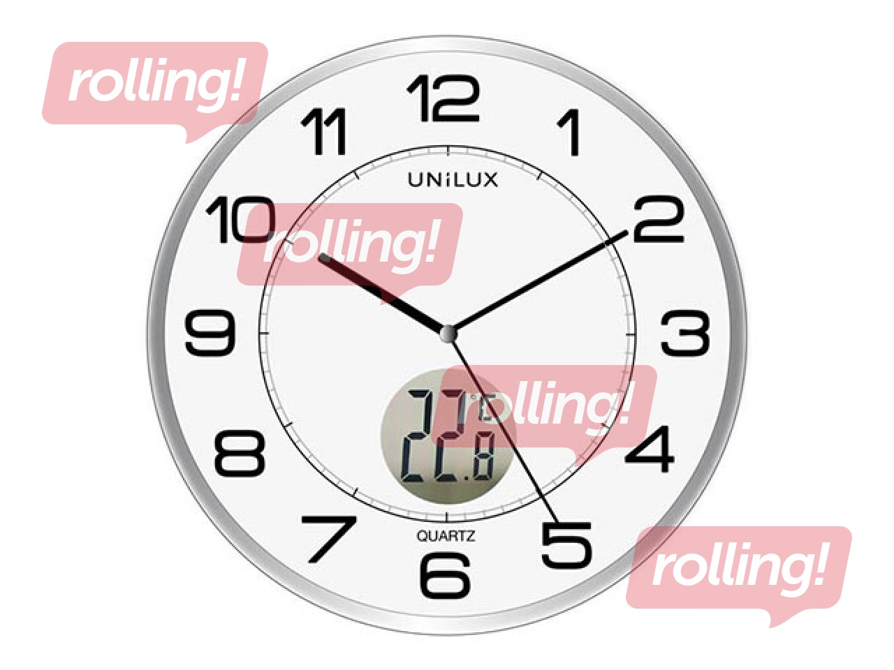 Настенные часы Unilux Tempus, 30,5 см, с индикатором комнатной температуры