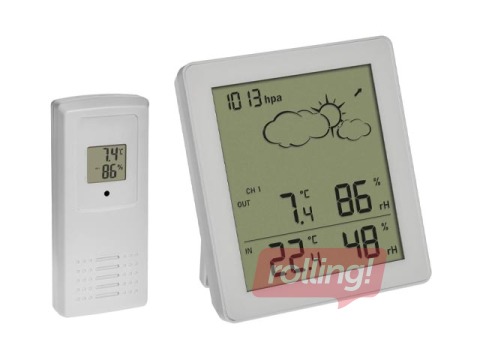 Higrometrs-termometrs, balts, 105x94x20mm