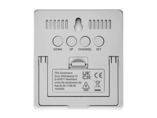 Higrometrs-termometrs, balts, 105x94x20mm