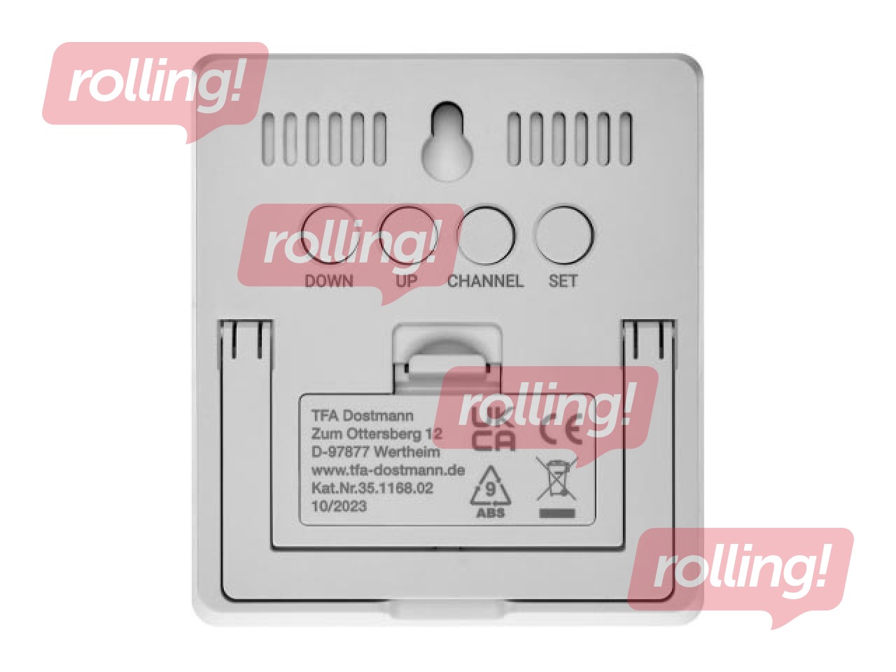 Higrometrs-termometrs, balts, 105x94x20mm