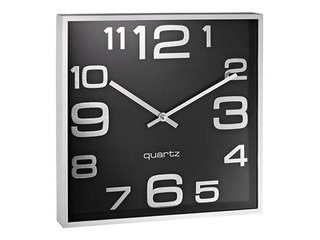 Wall Clock square formed black, Alco 28,3/4,1/28,3 cm