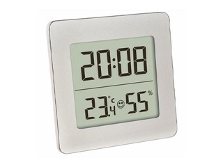 Termometrs-higrometrs TFA, ar pulksteni un modinātāju