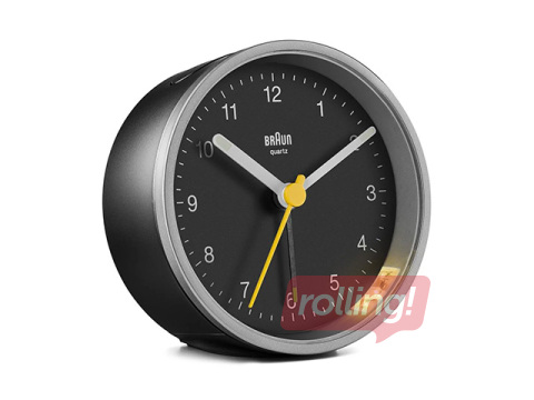 Modinātājpulkstenis Braun BC12, melns, sudraba