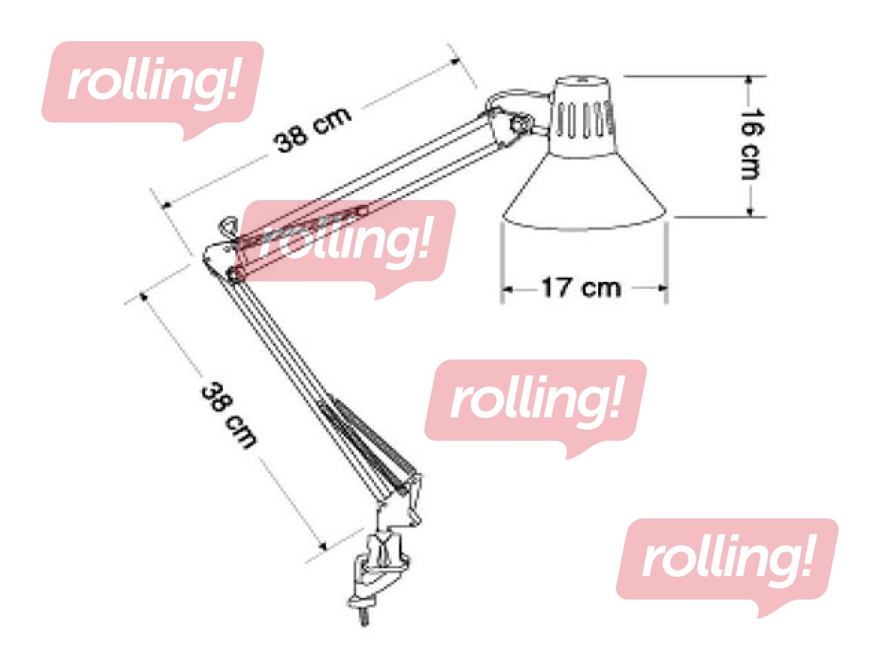 Galda lampa Alco 9037, E27, 60W, melna