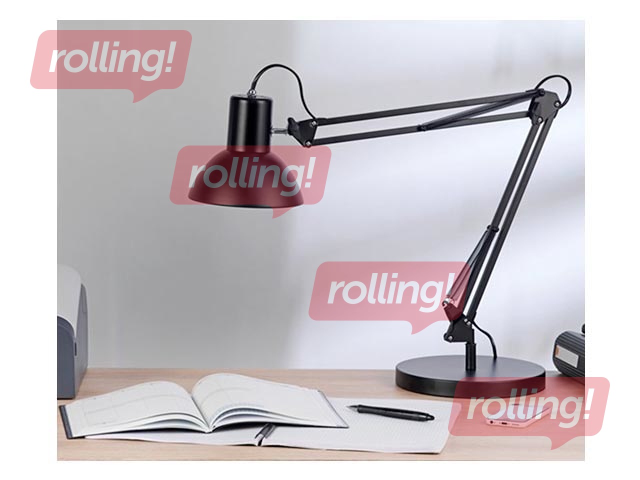 Galda lampa Unilux Success 66, E27, 11W, melna