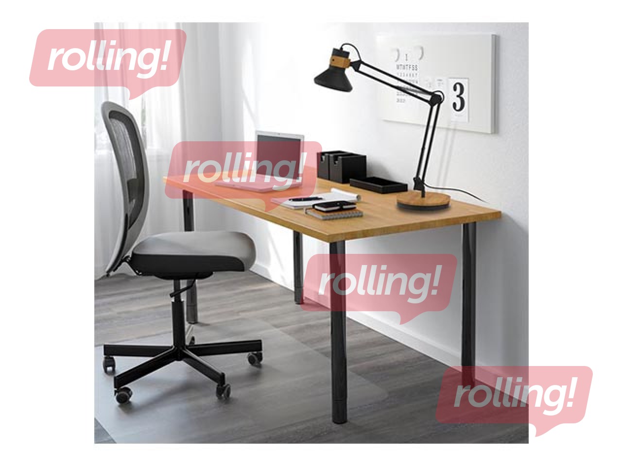 Настольная лампа Baya Bamboo LED, черная