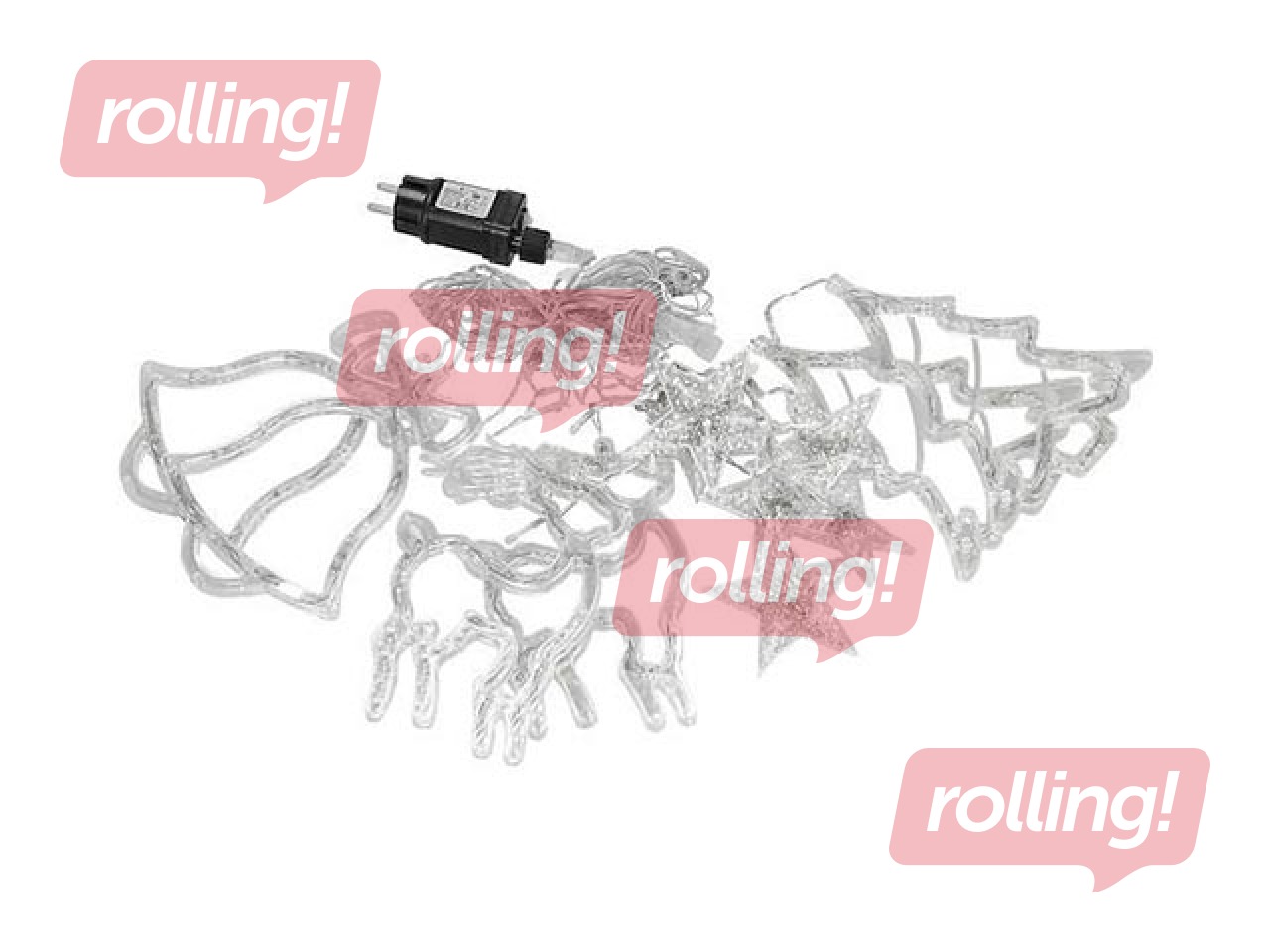 Elektriskā lampiņu virtene Springos, Ziemassvētki, 126 LED, silti balta, 6m