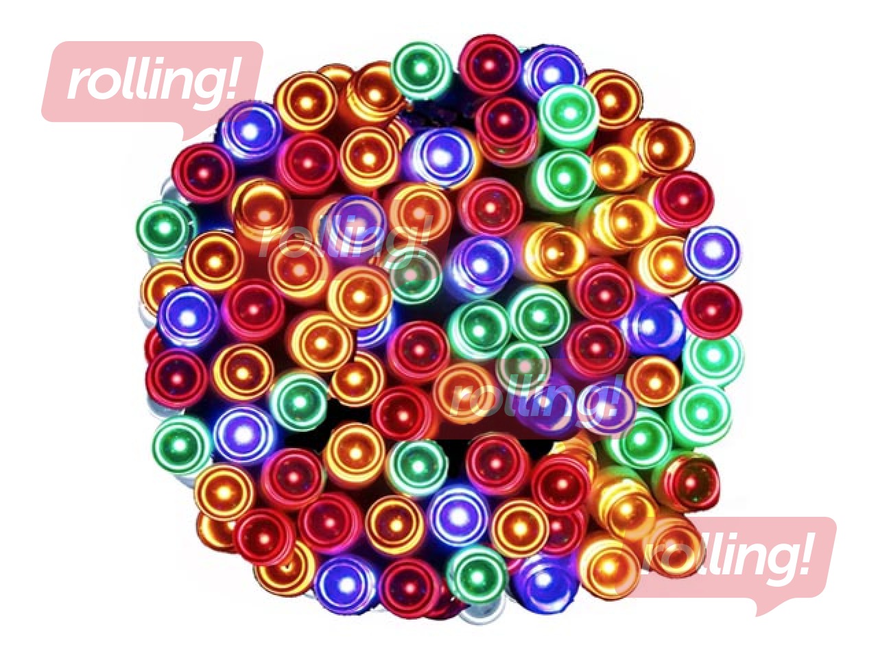 Elektriskā lampiņu virtene Springos, 100 LED, krāsaina, 10.5m