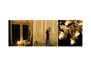 Elektriskā lampiņu virtene Springos, stiepļu gaismas aizkars, 300 mikroLED, silti balta, 3x3m