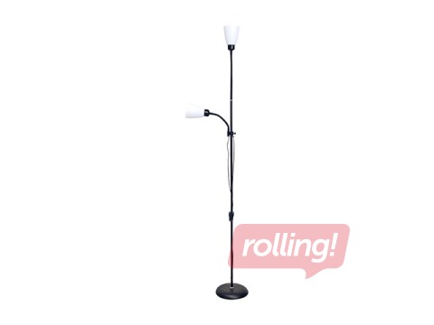 Stāvlampa Mader, LED, 2xE27, 15W, regulējams spilgtums, melna