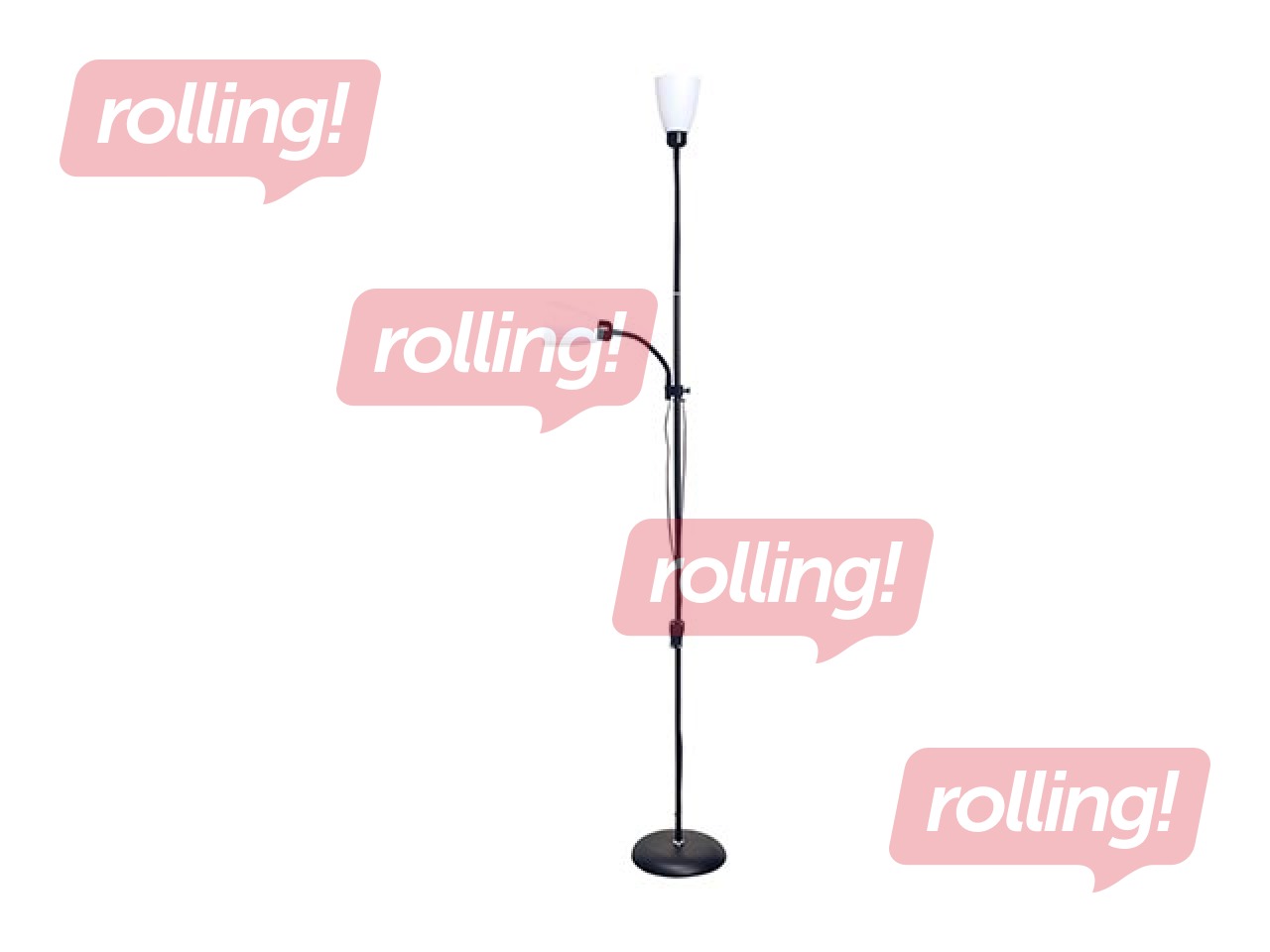 Stāvlampa Mader, LED, 2xE27, 15W, regulējams spilgtums, melna