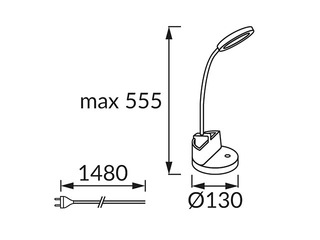 Galda lampa Labor, LED, 8W, regulējams spilgtums