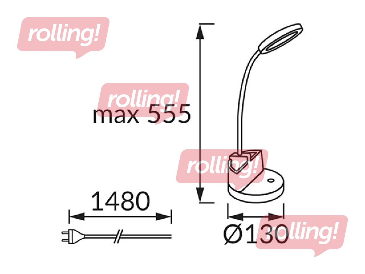 Galda lampa Labor, LED, 8W, regulējams spilgtums