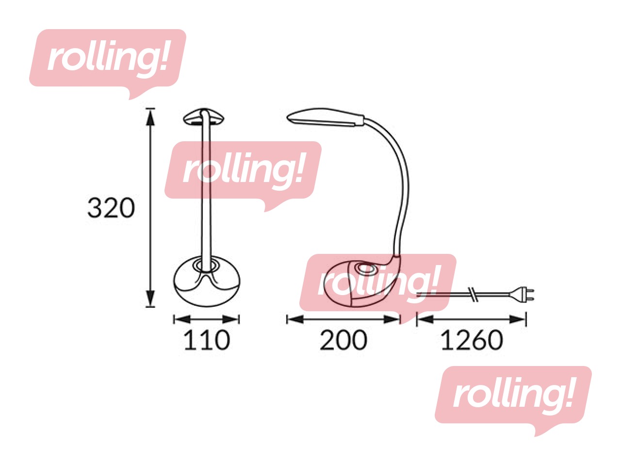 Настольная лампа BOA, LED, 6W, белая