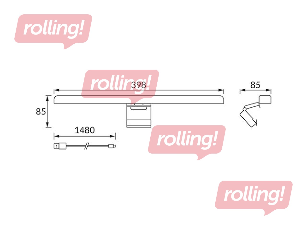 Настольная лампа MONITOR, LED, 5W, черная