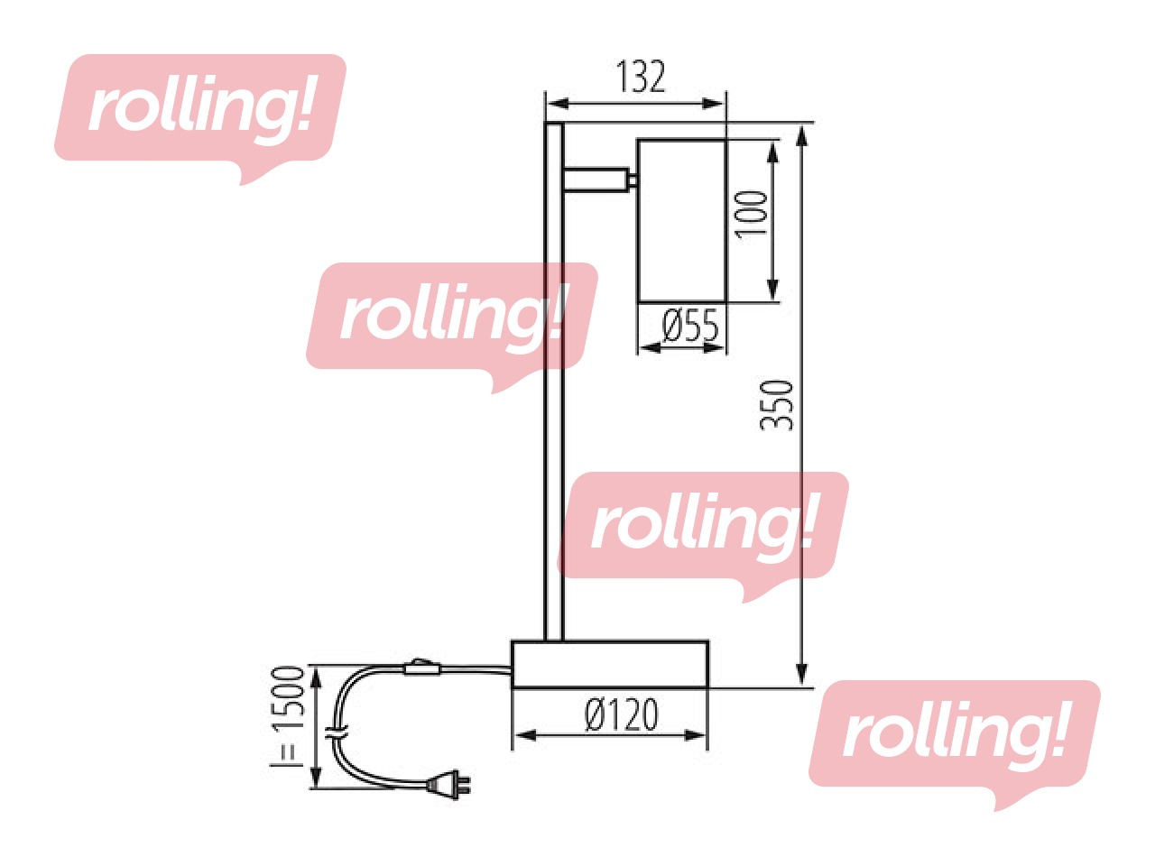 Galda lampa EVALO TL, GU10, 10W, balta