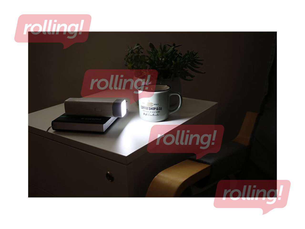Mobila un kabatas galda lampa Unilux Pocketlight, LED, regulējams spilgtums, balta