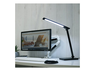 Galda lampa Unilux Novy, LED, 5W, regulējams spilgtums, melna