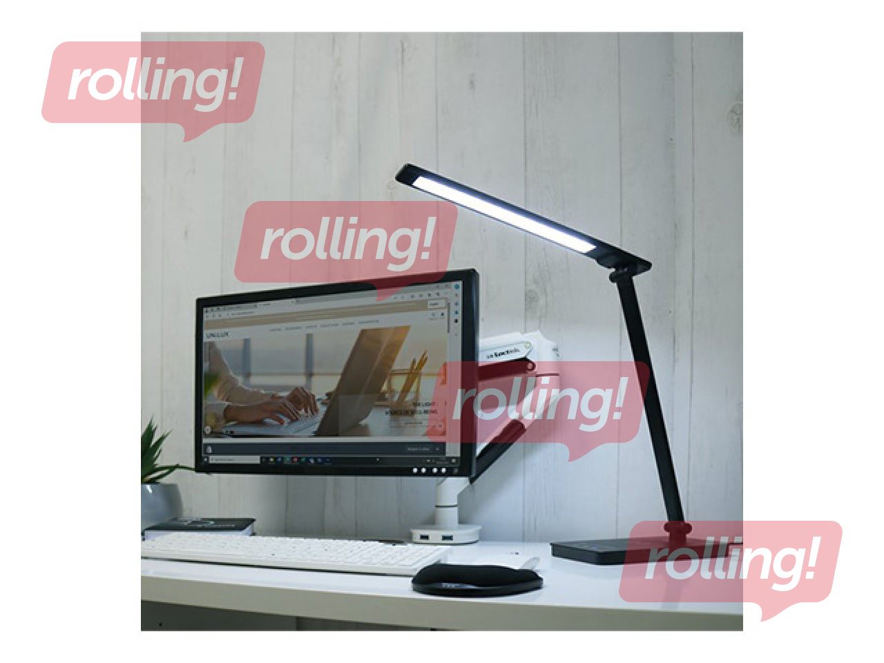 Galda lampa Unilux Novy, LED, 5W, regulējams spilgtums, melna