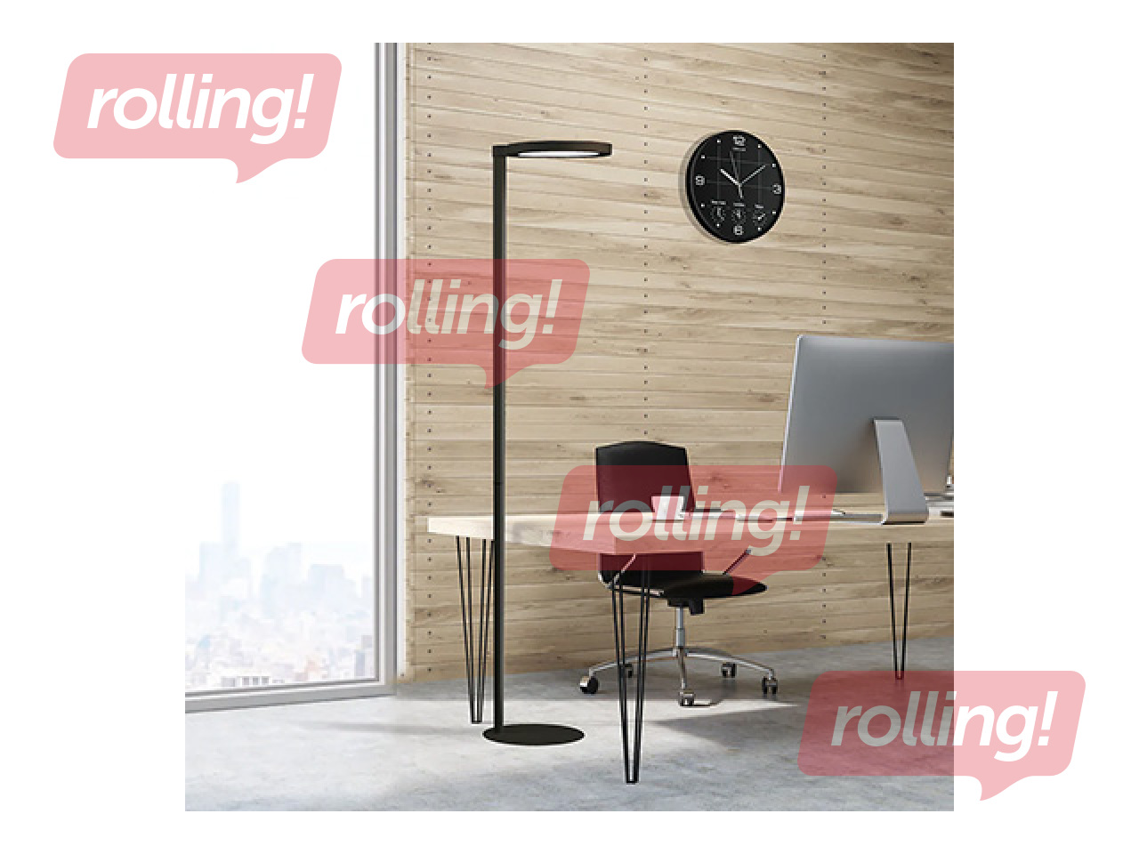 Stāvlampa Unilux Opus, LED, 55W, melna, 182cm