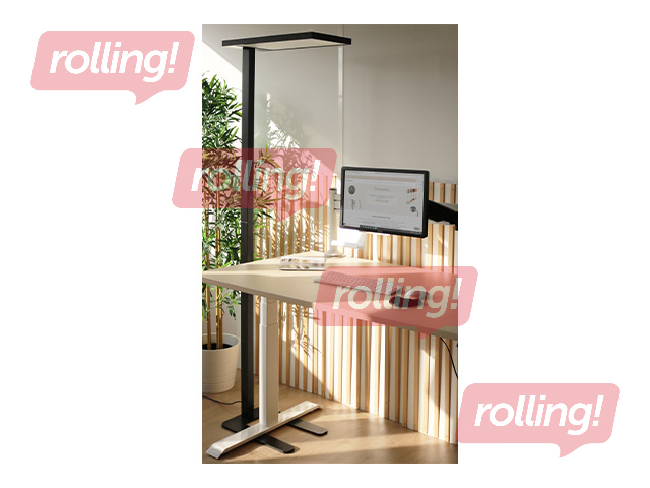 Stāvlampa Unilux Versus, LED, 57W, melna, 196cm