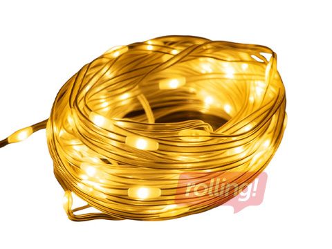 Elektriskā lampiņu virtene, MAGIC LAMP 100 LED 3000K – 10m, silti balts, USB 