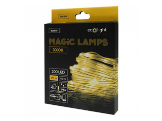 Electric string lights, Magic Lights 200 LED 3000K – 20m, warm white, USB 