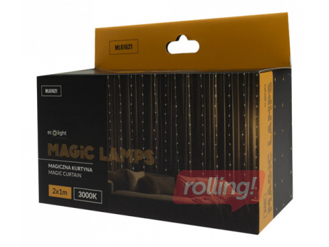 Elektriskā lampiņu virtene, MAGIC LAMP aizkars 200LED, 2m*1m 3000K, silti balts, DC5V